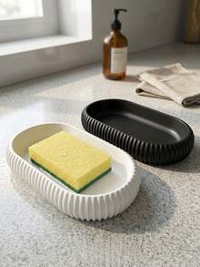 Kitchen Sink Tray, Oval Decorative Countertop Storage Tray, Resin Drain Tray For Sponge, Dish Brush, Soap, Kitchen Counter Organizer,Decorative Vanity Tray, Oval Resin Tray, Soap Dish Tray, Sink Caddy Tray - Multicolor - View 5