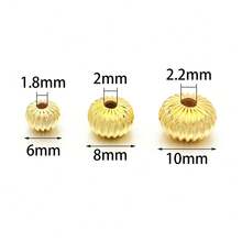 20pcs/Pack Copper Pumpkin Beads Spacer Beads For Braided Rope DIY Bracelet Necklace Pendant Jewelry Making Accessories - Copper Beads - View 5