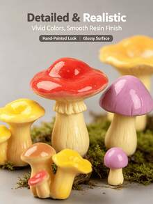 32/16/8pcs Mini Resin Mushrooms, Suitable For Outdoor Home Decor, Cake Decoration, DIY Crafts And Micro Landscape Plant Pot Accessories, Landscaping... - A - View 6