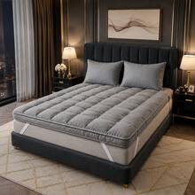 Aafan Hotel Quality Mattress Topper 10cm / 4 Inch Thick Deep Topper Soft & Fluffy Single Double King - Grey - View 2