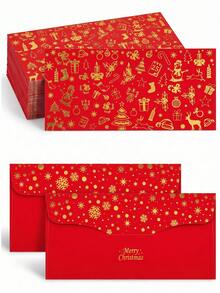 1/12/24pcs Red And Green Christmas Envelopes With Snowflake And Christmas Tree Pattern, Christmas Cards, Mailing Bags, Merry Christmas Card Packaging, Christmas Money Bags, Christmas Gift Bags, Christmas Party Gift Bags, Christmas Party Supplies, Christmas Decorations, 2027 New Year Halloween Gifts, Christmas Party Decorations, Christmas Decorations, Back To School - Christmas Envelopes - View 4