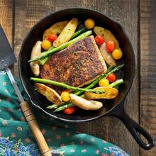 Vintage Cast Iron Skillet Cookware Kit, Versatile Grill & Fry Pans For Steak Egg Meats Cooking - View 10