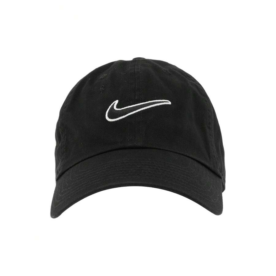 Topi Baseball Katun Nike Pria dengan Logo Samping yang Dapat Diatur, Hitam - Hitam - View 1