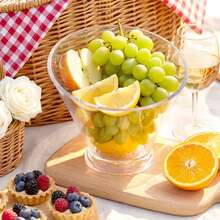 High Transparency Slanted Acrylic Snack Bowl, Christmas Birthday Party Salad Dessert Bowl, Banquet Picnic Snack Fruit Platter Tableware - Clear - View 10