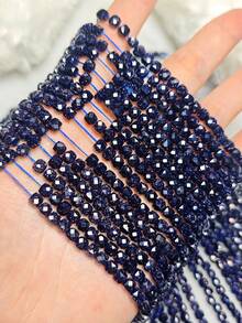 Brown Goldstone/Blue Goldstone/Green Goldstone Diamond Cut Flash Loose Cube Beads - Suitable For Jewelry, Bracelet, And Necklace Making Additions - 1strand 15inch - View 10