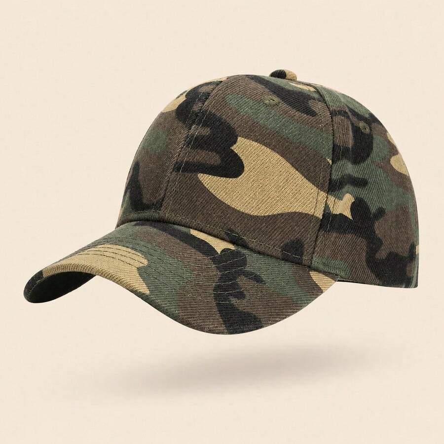 1pc Unisex Camouflage Baseball Cap, All-Season Duck Bill Hat, Outdoor Sports Casual Trucker Hat - Camouflage - View 1