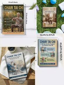 2/1pc "Elderly Tai Chi Chair Guide: Suitable For 60+ Years Old" - 28-Day Gentle Daily Training Plan, Spiral-Bound Seated Exercise Manual, Suitable For Balance Training, Fall Prevention, Strength And Flexibility Improvement, Low-Impact Chair Fitness Method - Multicolor - View 3
