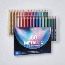 50 Piece Metallic Colored Pencils, Soft Core With Vibrant Color,Ideal For Drawing, Blending, Sketching, Shading - 50-color Metallic Colored Pencils - View 1