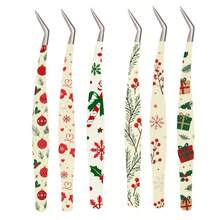 2026 NEW Christmas Design Lash Tweezers Volume Tweezers Private Label Strong Hold Smooth Serrated Eyelash Tweezers Strong Hold Precision Tweezers - Multicolor - View 12