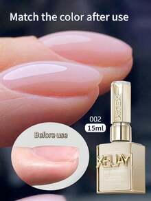 XEIJAYI 2瓶 15ml 透明底膠指甲油，適用於加固與延長膠，瓶裝可卸式 UV/LED 凝膠指甲油 - 無色 - 查看 3