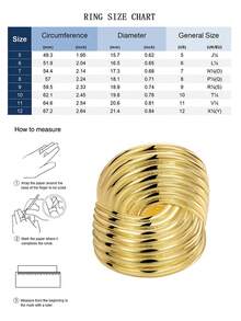 Charm-In Guldring med flera lager, tvinnad enkel bandring, modern minimalistisk geometrisk personlig ring, smycke för vardag och fest, present för kvinnor och flickor - Gult guld - Visa 4