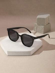 RENNES 1 PC Women Fashion Glasses, Retro Basic Casual Square Frame With Rivet Decor, Lightweight PC Frame For Daily Wear, Streetwear, Outing With Glasses Box - Multicolor - View 4