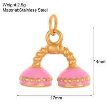 Multi-Style Colorful Oil Drop Heart & Demon Eye Pendant, Customizable DIY Paperclip Chain Accessory For Thanksgiving And Valentine's Day - Gold - View 21