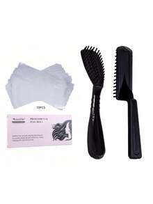Professional Hair Coloring Kit, 30Pcs Hair Foil Sheets + Highlighting Comb + Dye Brush, Salon Hair Bleach & Balayage Highlight Tools For DIY Hair Dyeing - Multicolor - View 7