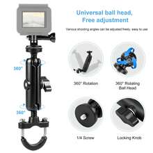 PULUZ Motorcycle Handlebar Fixed Mount U-Shaped Bolt Base Bracket, Compatible With Insta360 And Other Action Cameras (Black) - View 2