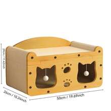 Cute Cat Villa Cat Bed Cat Scratcher Corrugated Cardboard Cat Bed No Shedding - one-size - View 7