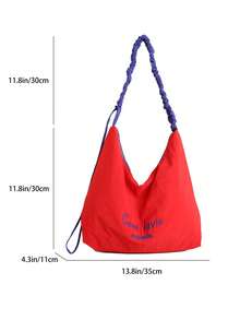 New Slouchy Large Capacity Fashion Casual Highly Attractive Personalized Commute Versatile Shoulder Crossbody Bag - Red - View 3