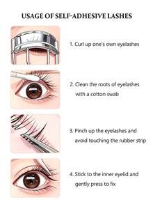 Asiteo 100Pcs Self Adhesive Lashes,Natural Look Clusters,Wispy &Lightweight,Comfortable To Wear Pre Glued Eye Lashes,Clean Girl/Quiet Luxury,Portable False Eyelashes,Suitable For Beginners,Daily Makeup,Party,Gift - C - View 8
