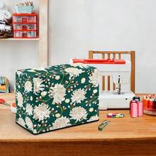 1pc Dust-Proof Cover For Sewing Machine, Modern Style Polyester Flower Printing. Home Decoration, Household Appliance Cover. Dust-Proof And Washable. - Full Coverage - View 4
