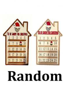1pc Artificial Wooden Christmas Advent Calendar With Santa Hat And Gnome Design, Festive Red Winter Scene, 25 Days Christmas Countdown, Suitable For Holiday Decor, Party, Birthday And Anniversary Gift, Christmas Decoration - Christmas Countdown - View 8