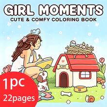 [NEW GIRL MOMENTS Coloring Book] 1pc Original Coloring Book ,22 Pages Single-Sided Printing,Clear Lines And Exquisite Patterns,Ideal For Relaxation | Perfect Gift For New Year, Christmas,Birthdays,School Holidays,Perfect For Adults & Teens & Child - Single Piece - View 2