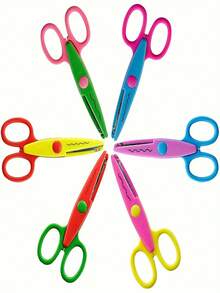 1/4/5/10pcs Handmade Scissors Set, Wavy Edge Paper Cutting Scissors, Multi-Functional Scissors, Paper Crafting, Cute Wavy Edge Scissors, Scissors Set, Asymmetrical Scissors, Handmade Design, Perfect For Creative Crafts, Home And School Use - Scissors - View 4