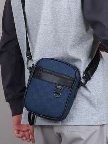 1pc New Men's Crossbody Bag Shoulder Bag Casual Fashion Multifunctional Phone Bag Lightweight Small Square Bag - Multicolor - View 5