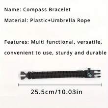1pc/Set 5-In-1 Multifunctional Bracelet With Compass, Whistle, Cutting Tool And Emergency Rope, Suitable For Hiking And Camping - Multicolor - View 9