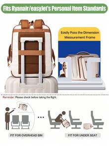 Myco Travel Carry-On Backpack Airline Approved Expandable 40L Personal Item Backpack Flight Standard Compliant Wizz Air Luggage Tag Underseat Weekend Trips - Multicolor - View 4