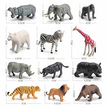 12pcs Simulation Animal Figure,Mini Wild Animal Model Toy,Education Science Teaching Toy, And Learning Toy,Tiger,Elephant,Lion - Multicolor - View 2