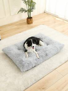 Thick Plush Dog Bed Winter Warm Pet Mat All-Season Removable Washable Cat Bed For Medium And Large Dogs - Grey - View 8
