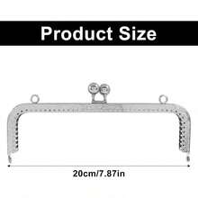 2PCS Square Embossed Metal Bead Hooks + Replaceable Thin Chain, Vintage Metal Clasp Bag Hardware, Handmade DIY Bag Accessories For Crossbody Bag / Evening Bag / Daily Commute Bag - Multicolor - View 2