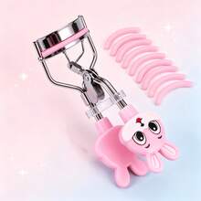 10PCS/18PCS New Cute Rabbit Handle Wide-Angle Eyelash Curler With Replacement Rubber Pads Set, One-Clip Long-Lasting Curl, Fits All Eye Shapes, Soft Rubber Pads Won't Pinch Eyelids, Non-Slip Cartoon Rabbit Grip, Compact And Portable, Perfect Christmas Gift - Multicolor - View 1