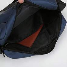 1pc New Men's One Shoulder Crossbody Bag, Minimalist Lightweight Messenger Casual Versatile Commuter Portable Small Square Bag - Multicolor - View 12