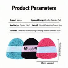 3 Packs, YAOZHI Facial Cleansing Sponges Set (Super Washable), Cleansing Puff, Colorful Facial Sponges For Face Wash, Reusable Makeup Remover Exfoliating Pads For Daily Cleansing - Hot Pink - View 10