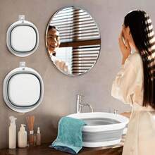 Collapsible Space-Saving Wash Basin - Durable Plastic, Portable Folding Wash Basin, Suitable For Home, Dorm, Camping - Modern Oval Design, Multi-Purpose, Easy To Store And Clean, Portable Washing Machine - One Size - View 10