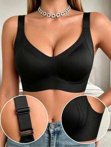 3pcs Women's Seamless Bras, Lightweight And Comfortable, Wire-Free, Suitable For Daily Wear And Travel - Multicolor - View 4