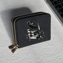 Crow Print Card Holder Lightweight Fashionable Wallet Suitable For Daily Use For Women Double Zipper Mini Wallet Purse Wallet Card Wallet - Multicolor - View 26
