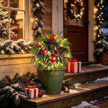 Artificial Potted Plants - Red - View 5
