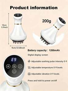 Cordless Handheld Electric Massager With 21 Rolling Heads & 9-Level Adjustable Vibration/Heat, LED Display, Rechargeable 1200mAh Battery, Portable Body Relaxation Tool For Neck, Back, Arms & Legs, Lightweight Design.Festival, Gift - 6103 - View 11