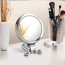 2X/5X/10X Magnifying Glass, Portable Handheld Mirror With Handle - Double-Sided Handheld Mirror, Premium Polished Metal & HD Clear Glass , Foldable Stand Dual‑Use Design ,For Girls & Makeup Enthusiasts,Portable Cosmetic Mirror For Dorm, Travel & Gift - Multicolor - View 3