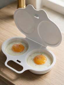 2pcs Microwave Egg Cooker/Poacher, Non-Electric Heat-Resistant PP Plastic, Dual Egg Cups With Insulated Base, Space-Saving Breakfast Cooking Tool, Suitable For Home, Office, Dorm, Easy To Clean Kitchen Gadget - Multicolor - View 6