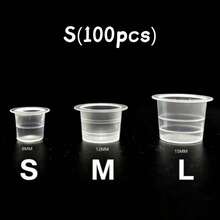 S/M/L Disposable Tattoo Ink Cups Plastic Pigment Transparent Containers, Tattoo Supplies - Clear - View 7