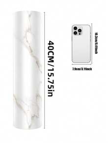 1 Roll Matte Marble Pattern Faux Tile Wall Sticker, Self-Adhesive Waterproof Moisture-Proof Background Wall Decor Panel, Self-Adhesive Aluminum Plastic Board DIY Marble Pattern Wall Sticker For Living Room, Bathroom, Bedroom Wall Renovation Wallpaper - Multicolor - View 9