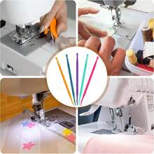 5Pcs/Set Household Multifunctional Colored Sewing Tool Rubber Band Threading Tool For Sewing Craft Project - 5-piece Set + Storage Bag - View 5