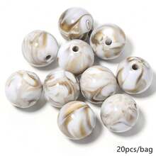 20pcs/Pack 20mm Acrylic Dual-Color Cloud Gradient Beads DIY Handmade Phone Chain Keychain Bag Charm Clothing Belt Decoration Large Diameter Beads - 20mm Two-tone Round Bead - View 24