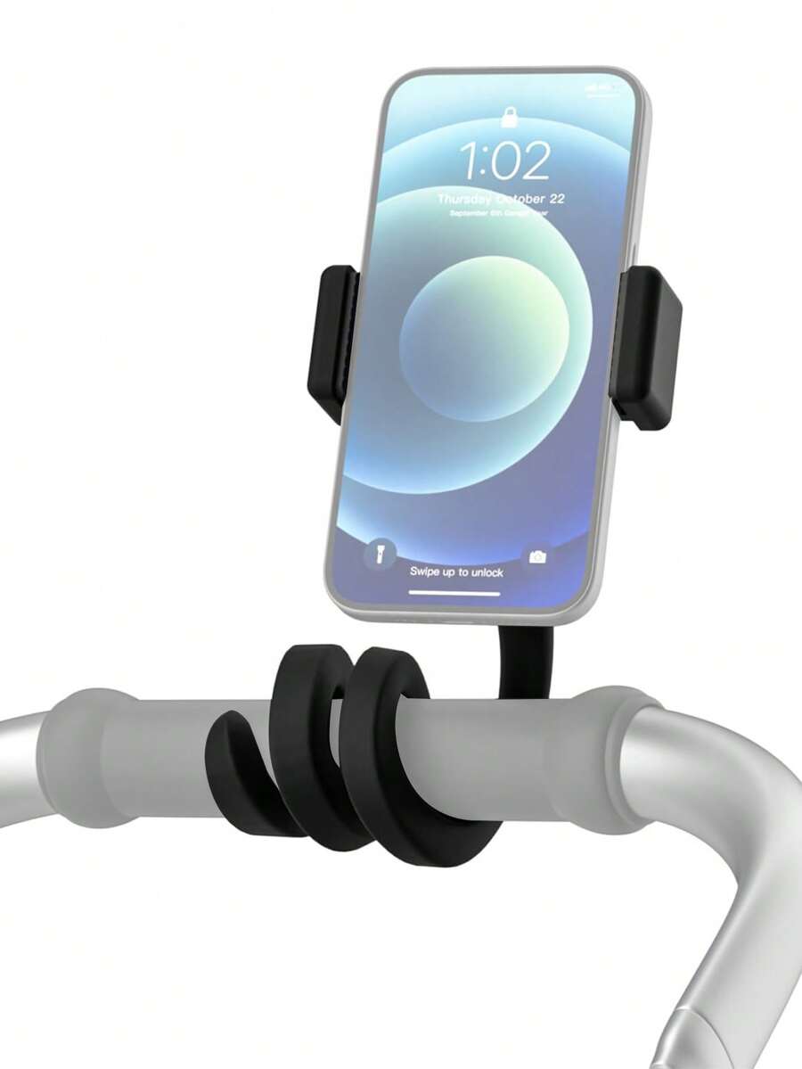 Portable Stroller Handle Phone Holder, Flexible One-Hand Operation, 360° Adjustable Angle, Universal Fit For 3.5"-7.5" Phones, Suitable For Babies And Parents - Multicolor - View 1