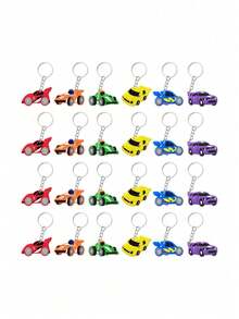 1/2/5/10pcs Racing Theme Keychains, Racing Theme Party Favors, Silicone Material, Reusable, Suitable For Birthday Party, Racing Theme Party Decoration, Party Gift Bag Fillers, "Ready Set Go" Party, "Start Your Engines" Plastic Keychains, DIY Keychains - Multicolor - View 7