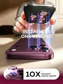 3入組 [2026新款] 9H+ 鋼化玻璃階梯式鏡頭保護貼，相容 iPhone 18 Pro Max/18 Pro，1:1 精準貼合原廠鏡頭，防指紋、防刮、抗碎裂，高清晰度、無氣泡易安裝，不干擾手機殼，酒紅色，適合送給親友的生日禮物 - 酒紅色 - 查看 2