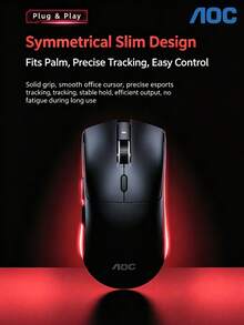 GM230 Tri-Mode Gaming Mouse, Multiple Colors Available, Wireless Bluetooth Lightweight Desktop & Laptop Gaming Mouse, AOC GM230 Red, Tri-Mode Gaming Mouse - View 6
